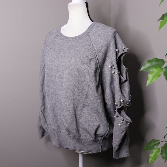 Elan Cutout Embellished Pullover Sweater - Picture 1 of 7